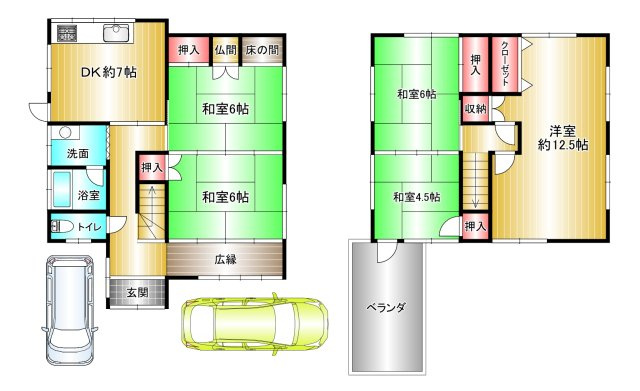 和歌山市関戸三丁目　中古一戸建ての間取り