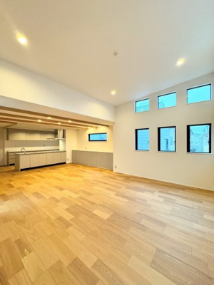 【居間・リビング】 | ◆港北区高田東4丁目　新築戸建◆ | ◆その邸が魅せる、気品・上質・重厚感・極細やかさ、そのすべては訪れた者に安らぎと品性を与える特別な空間です。ここに住むからこそ意味がある。すべての（始まり）をここから迎えます。