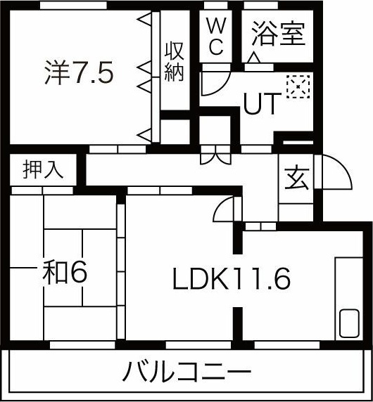 ビュークレスト高良内の間取り
