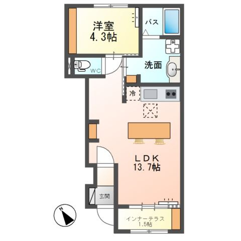 Haru  Court -UZURANO-の間取り