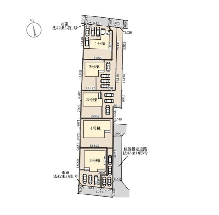 第4土浦市並木　新築戸建　5号棟の区画図