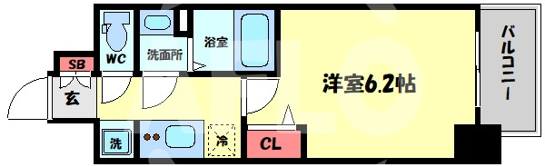 プレサンス天神橋筋六丁目ヴォワールの間取り|プレサンス天神橋六丁目ヴォワール　開放感のある間取り