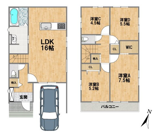 新築戸建　宝塚市安倉中4丁目の間取り