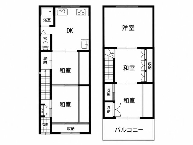 西野大鳥井町貸家の間取り
