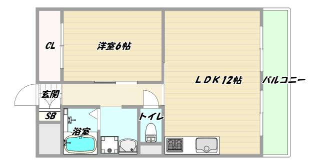 大阪市淀川区西宮原１丁目の賃貸マンションの間取り