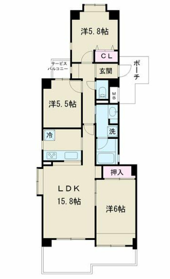 リバティタウン伊勢原四番館の間取り