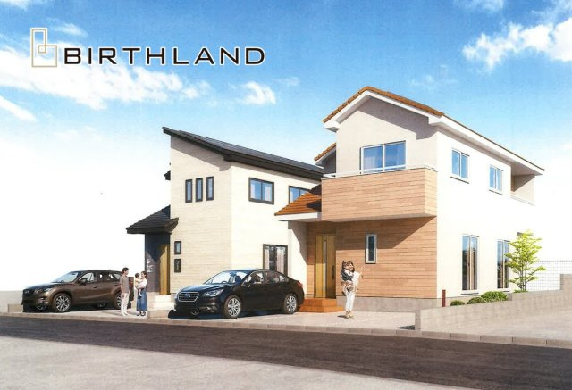 新築戸建・新築建売　白河市栄町　第一小・中央中の外観パース|完成予想図