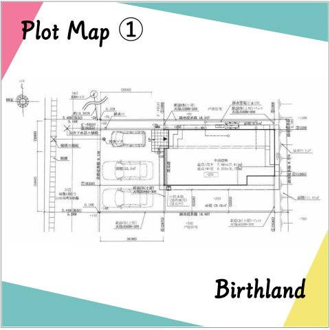 新築戸建・新築建売　白河市栄町　第一小・中央中の区画図|駐車スペース並列3台可能です！（車種による）うれしいお庭付きです！
