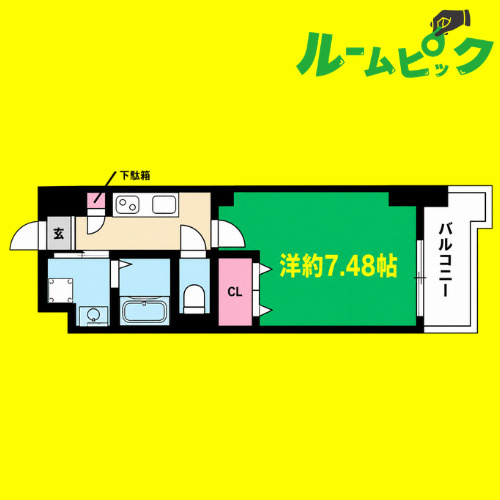 アプリーレ千代田　名古屋市賃貸　仲介手数料無料の間取り