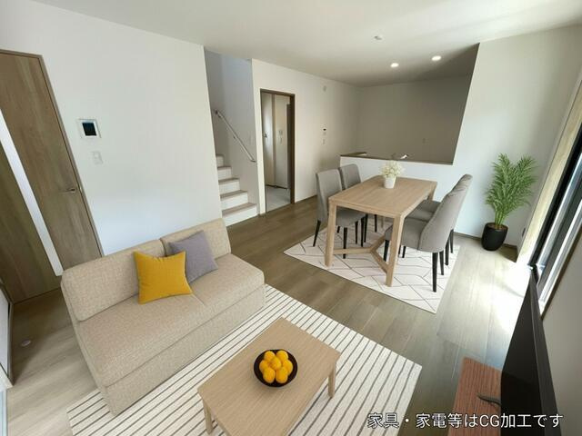 新築戸建て・仲介手数料無料）小牧市小牧１丁目１３７番　A号棟の居間・リビング|居間です