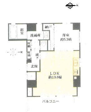 港区東麻布１丁目の賃貸マンションの間取り