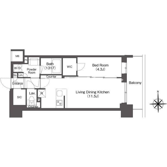 新宿区新宿６丁目の賃貸マンションの間取り