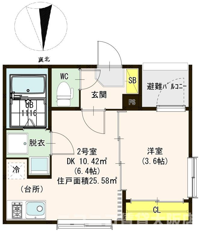 大阪市東成区大今里南３丁目のアパートの間取り