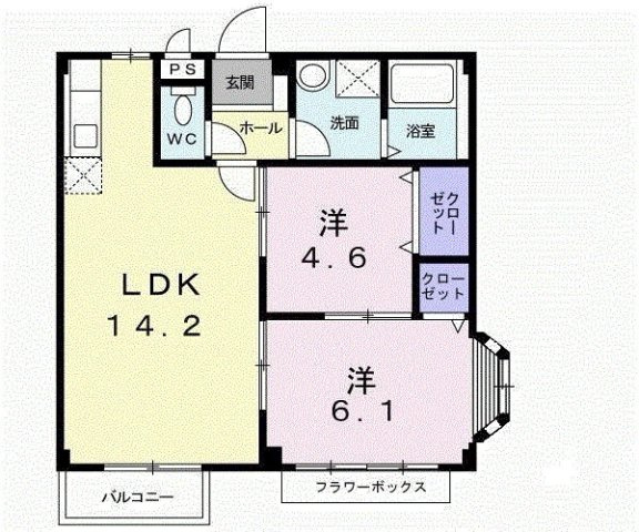 バード・ヒルＡの間取り|間取図