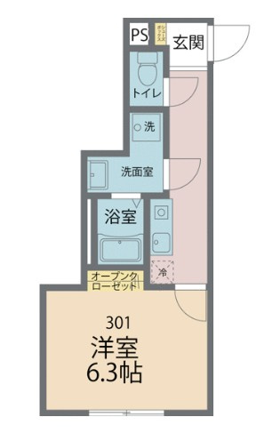 カインドネス小平　１０１号室の間取り