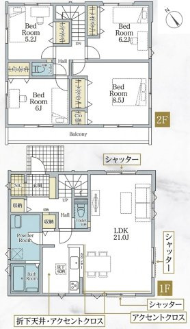 川崎市多摩区菅馬場三丁目新築戸建の間取り|4LDKタイプの間取り。玄関にはシューズインクローゼットもございます。