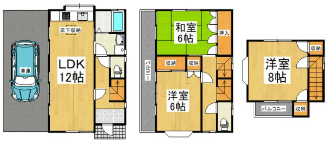 川越市古市場戸建の間取り