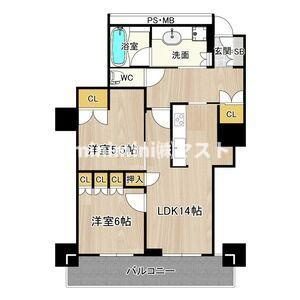 大阪市西区江之子島２丁目の賃貸マンションの間取り
