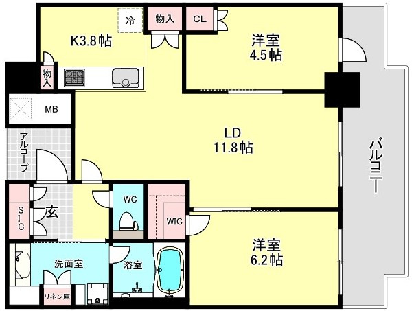 大阪市西区南堀江３丁目の賃貸マンションの間取り