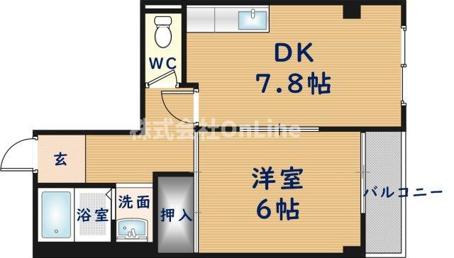 東大阪市渋川町３丁目の賃貸マンションの間取り