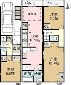 【間取り】 | 大喜新町3丁目貸家