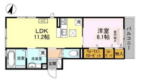 神戸市東灘区森南町３丁目のアパートの間取り