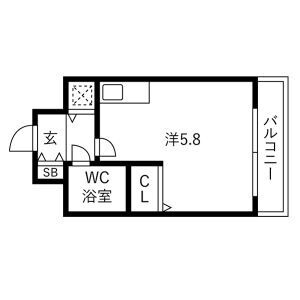 神戸市中央区国香通５丁目の賃貸マンションの間取り