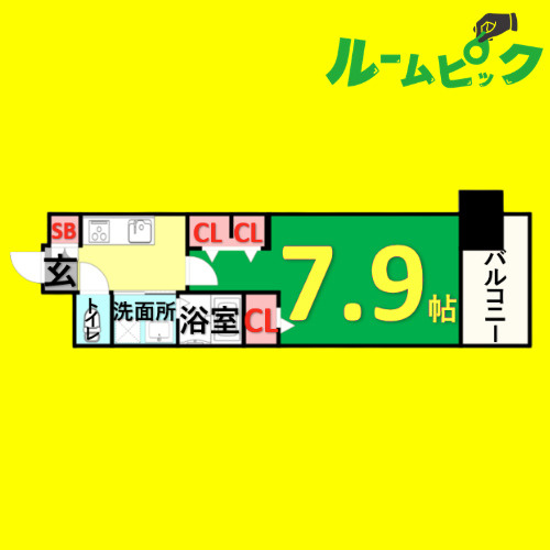 パルティール金山アネックス　名古屋市賃貸　仲介手数料無料の間取り