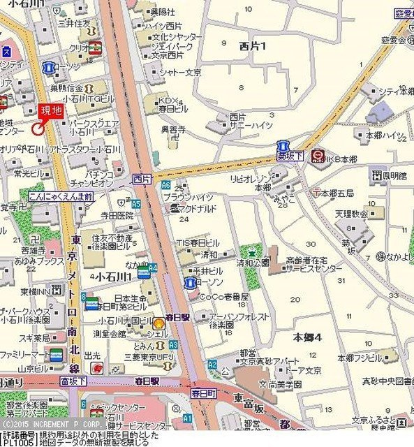 ストーク小石川の地図