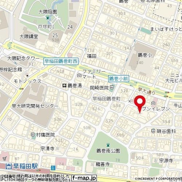 パレステュディオ早稲田の地図