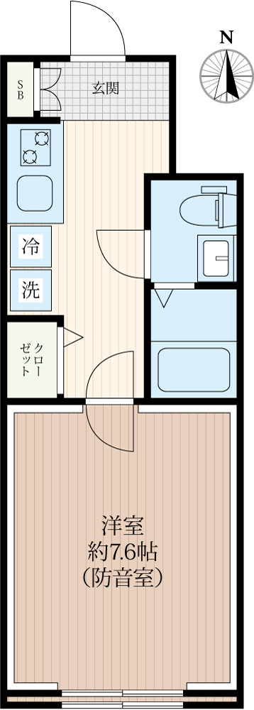 「防音マンション」ラシクラス氷川台の間取り|2号室タイプの間取りです