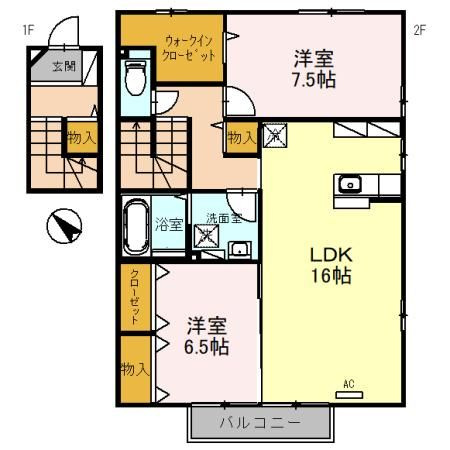 リビングタウン松若町　C棟の間取り