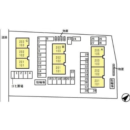 リビングタウン松若町　C棟の区画図