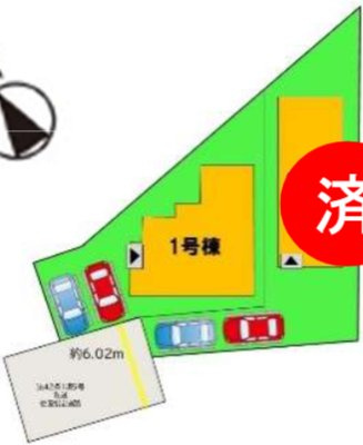 福津市花見の里３丁目の新築一戸建の区画図