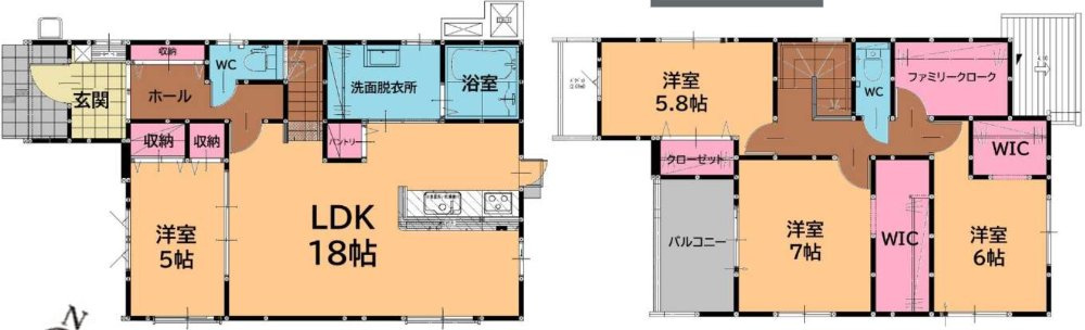 大野城市旭ケ丘２丁目の新築一戸建の間取り