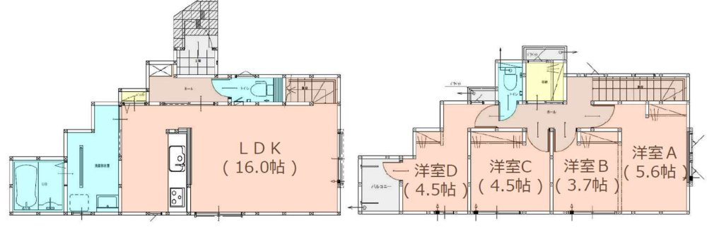 糟屋郡志免町南里３丁目の新築一戸建の間取り