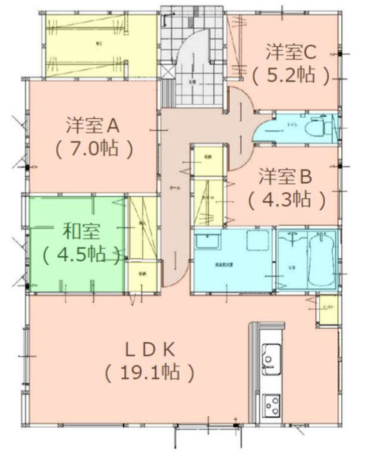 糟屋郡志免町大字吉原の新築一戸建の間取り