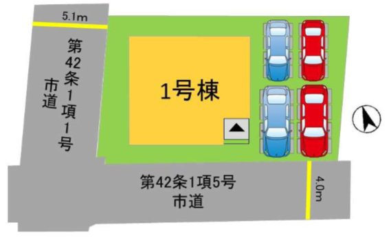 大野城市大城２丁目の新築一戸建の区画図