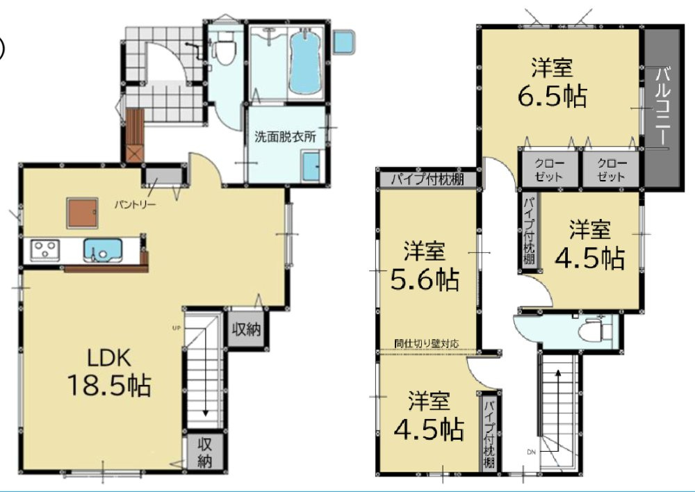 大野城市上大利４丁目の新築一戸建の間取り