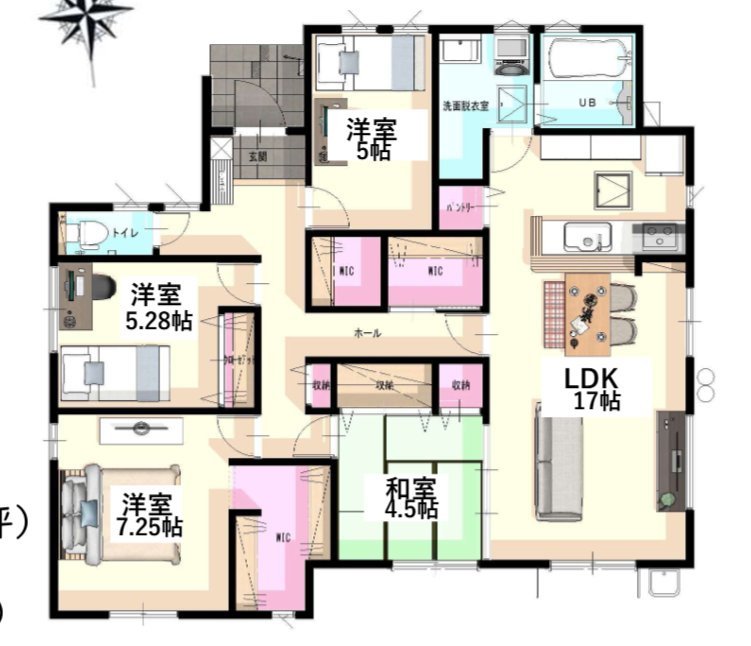 鳥栖市姫方町の新築一戸建の間取り