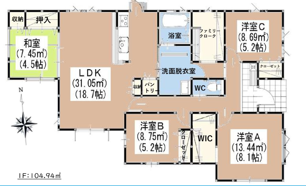 鳥栖市立石町の新築一戸建の間取り