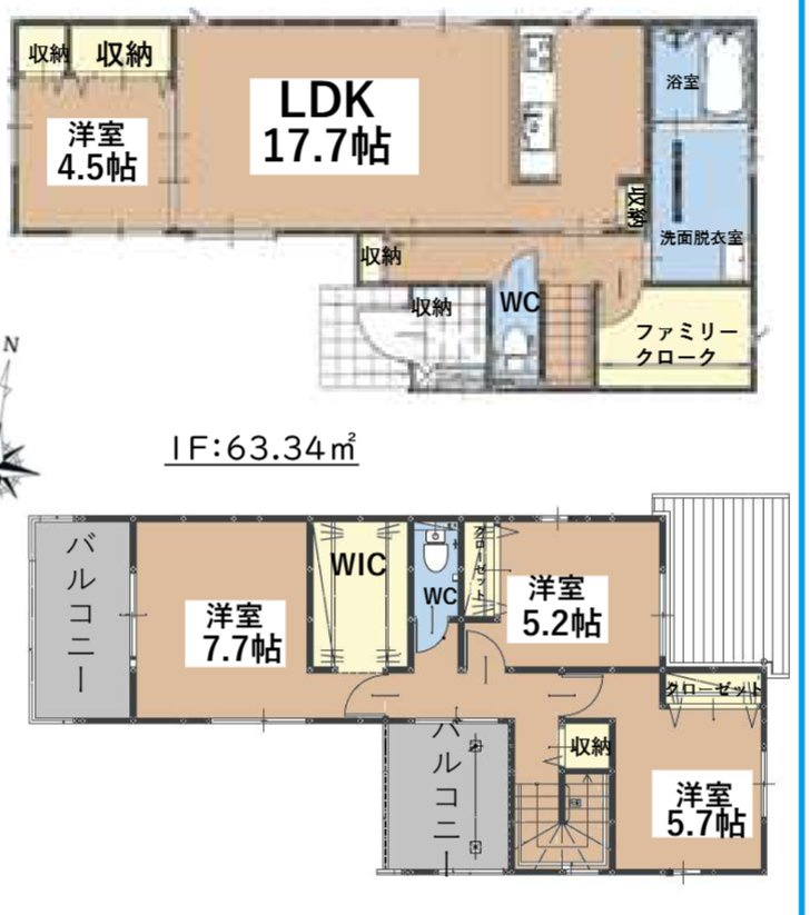 鳥栖市轟木町の新築一戸建の間取り