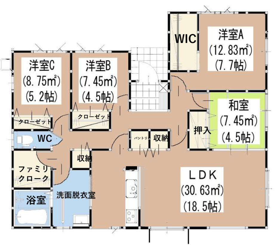 鳥栖市加藤田町３丁目の新築一戸建の間取り