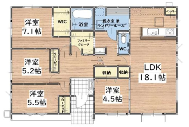 朝倉市菩提寺の新築一戸建の間取り