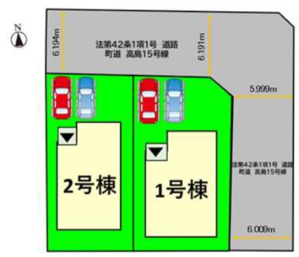 三養基郡基山町大字小倉の新築一戸建の区画図