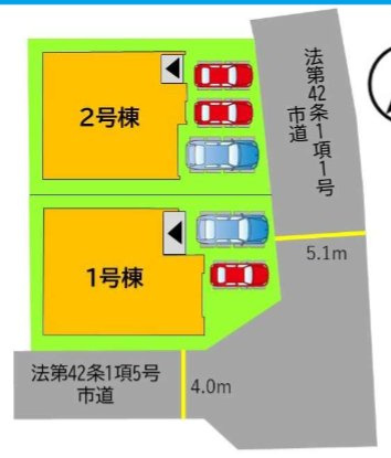 鳥栖市古賀町の新築一戸建の区画図