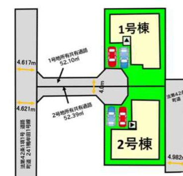 朝倉郡筑前町篠隈の新築一戸建の区画図
