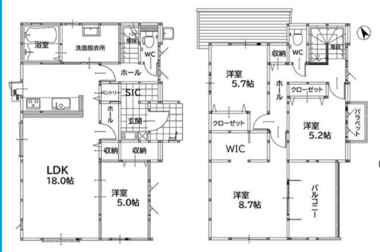 飯塚市潤野の新築一戸建の間取り