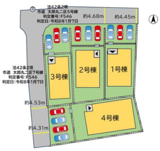 飯塚市太郎丸の新築一戸建の区画図