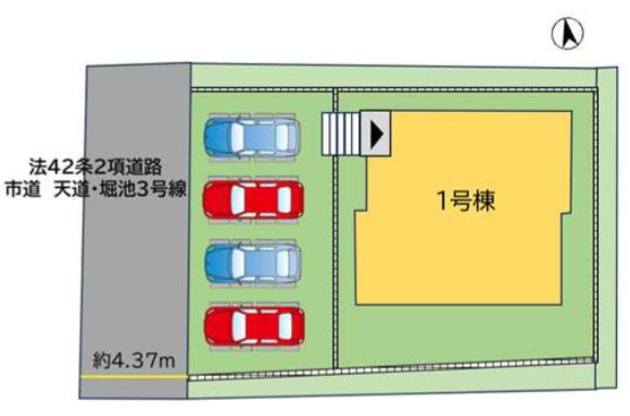 飯塚市楽市の新築一戸建の区画図